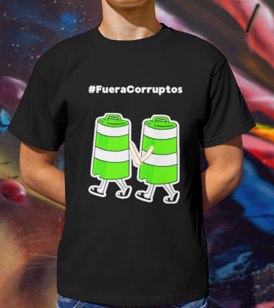 Paola Hurtado Uri Samayoa #Fueracorruptos Green Bins Handshake T-Shirt
