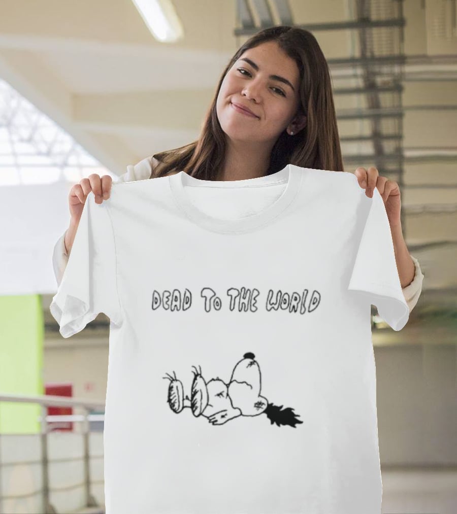 Snoopy Dead To The World Peanuts Comic Character Sleeping T-Shirt