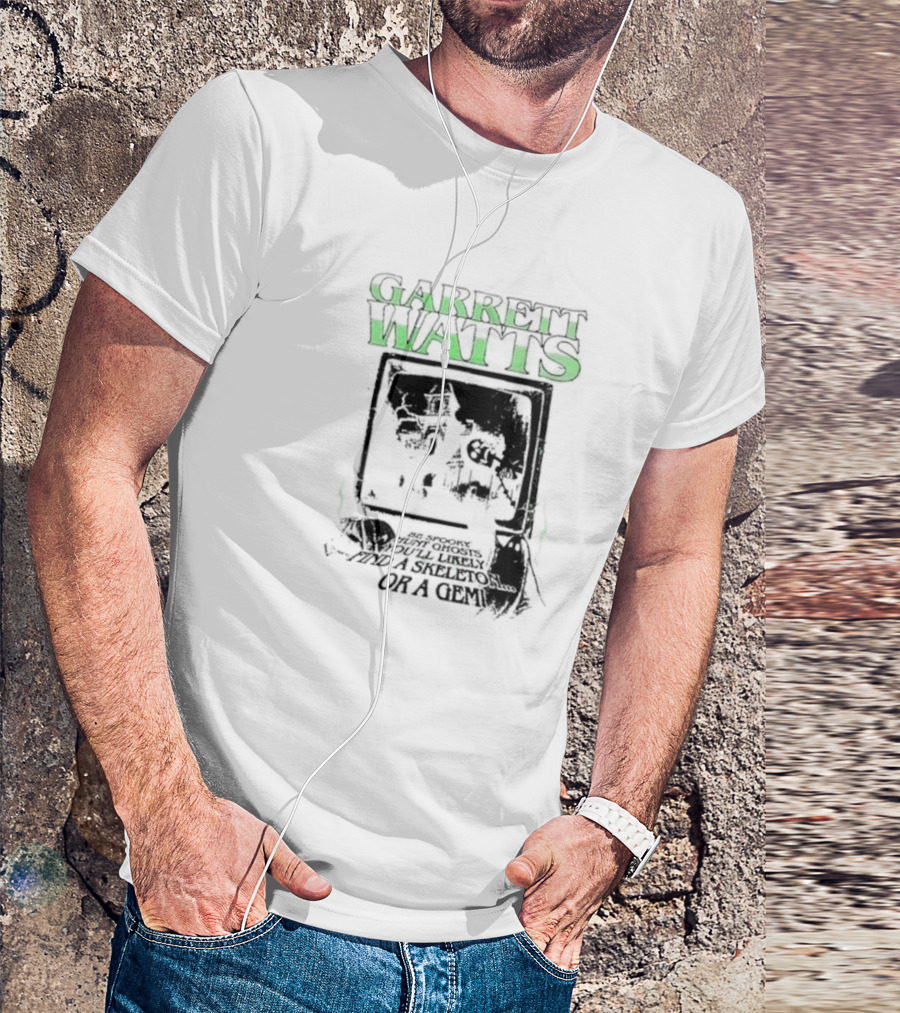 Garrett Watts Haunted Ghosts Skeleton Gem TV House Image T-Shirt