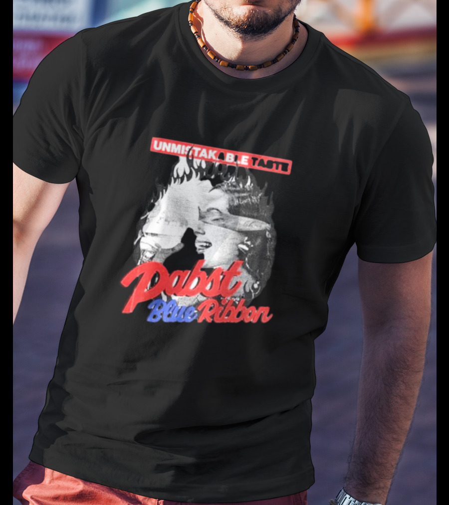 Unmistakable Taste Pabst Blue Ribbon Fiery T-Shirt