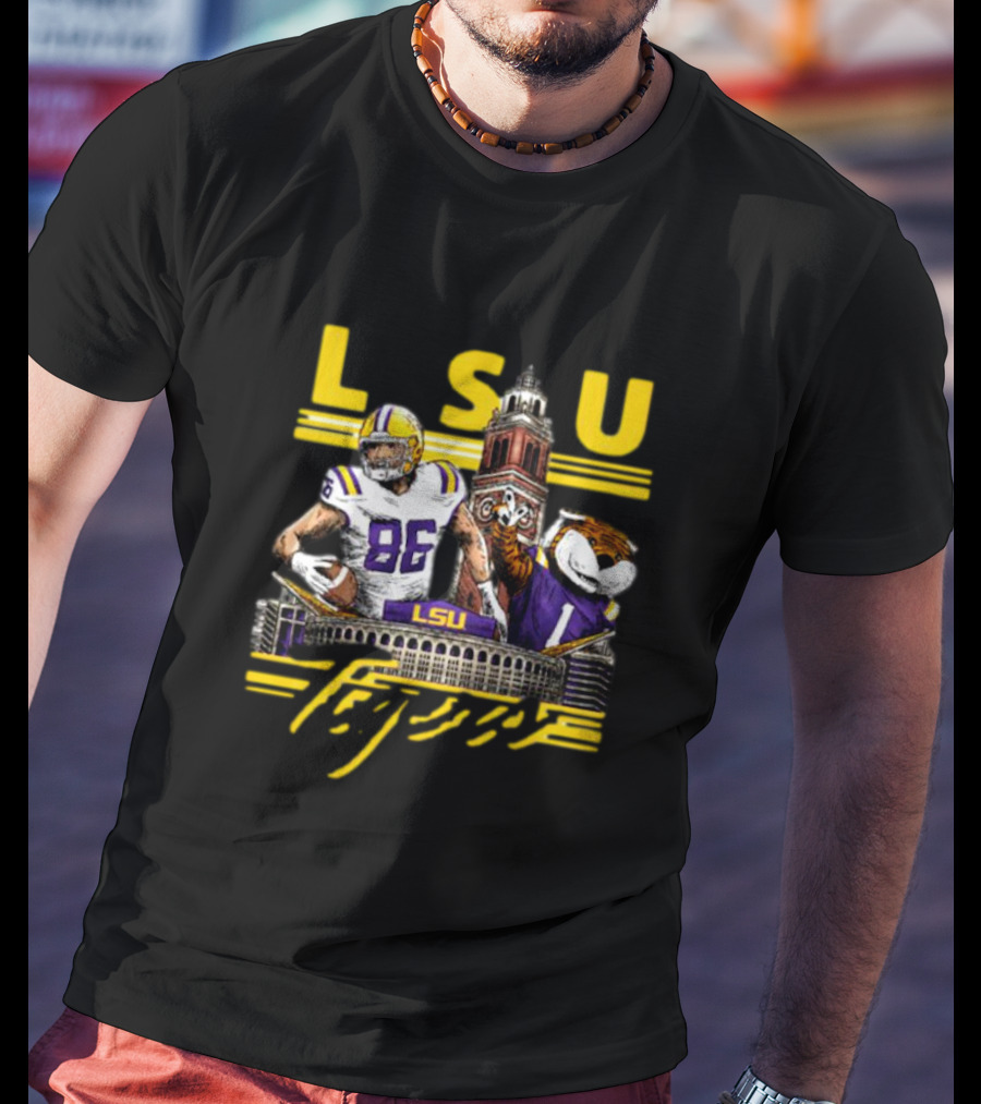 LSU Tigers Mason Taylor 86 Football Tiger Stadium Landmarks T-Shirt