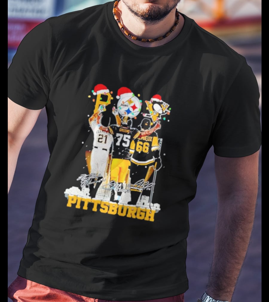 Pittsburgh Icons Clemente Greene Lemieux Steelers 79 Penguins 66 T-Shirt