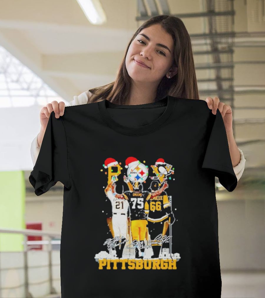 Pittsburgh Icons Clemente Greene Lemieux Steelers 79 Penguins 66 T-Shirt