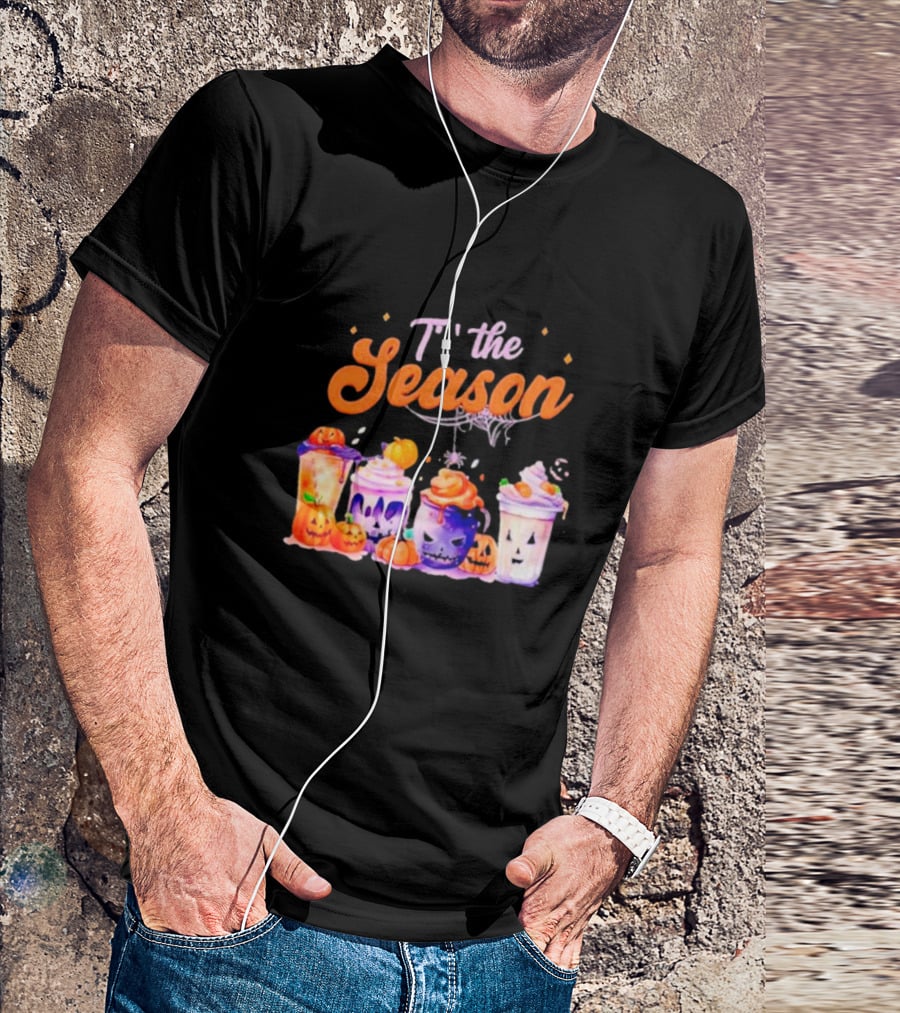 Sandjest Halloween Tis The Season Pumpkin Drinks T-Shirt