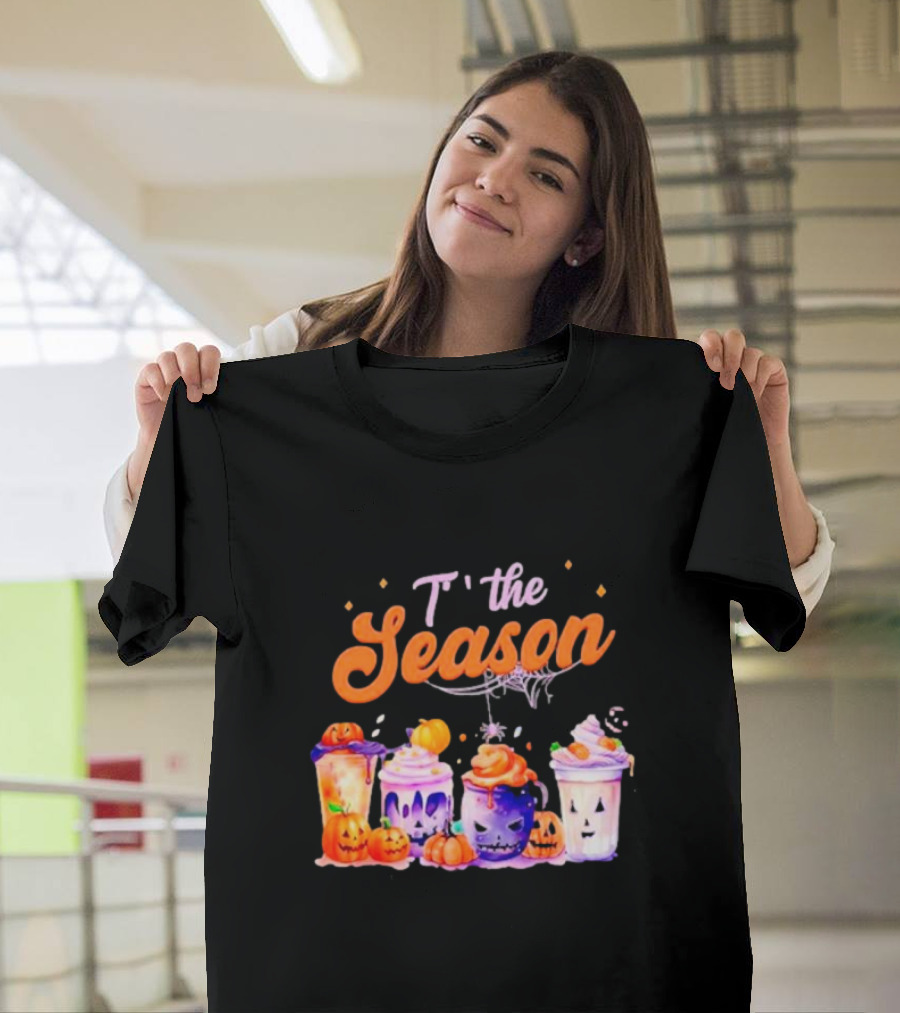 Sandjest Halloween Tis The Season Pumpkin Drinks T-Shirt