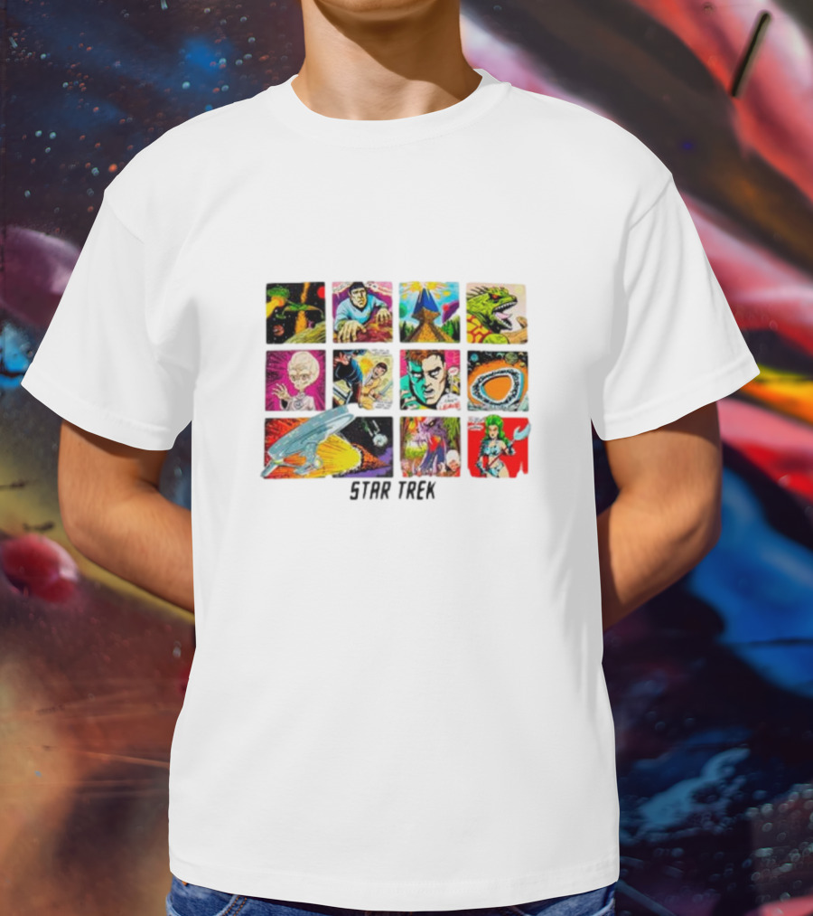 Star Trek Comic Book Classic Illustrated Scenes And Characters T-Shirt
