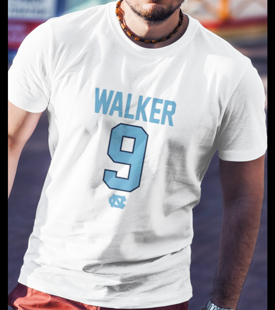 Walker 9 North Carolina Tar Heels Jersey Number T-Shirt