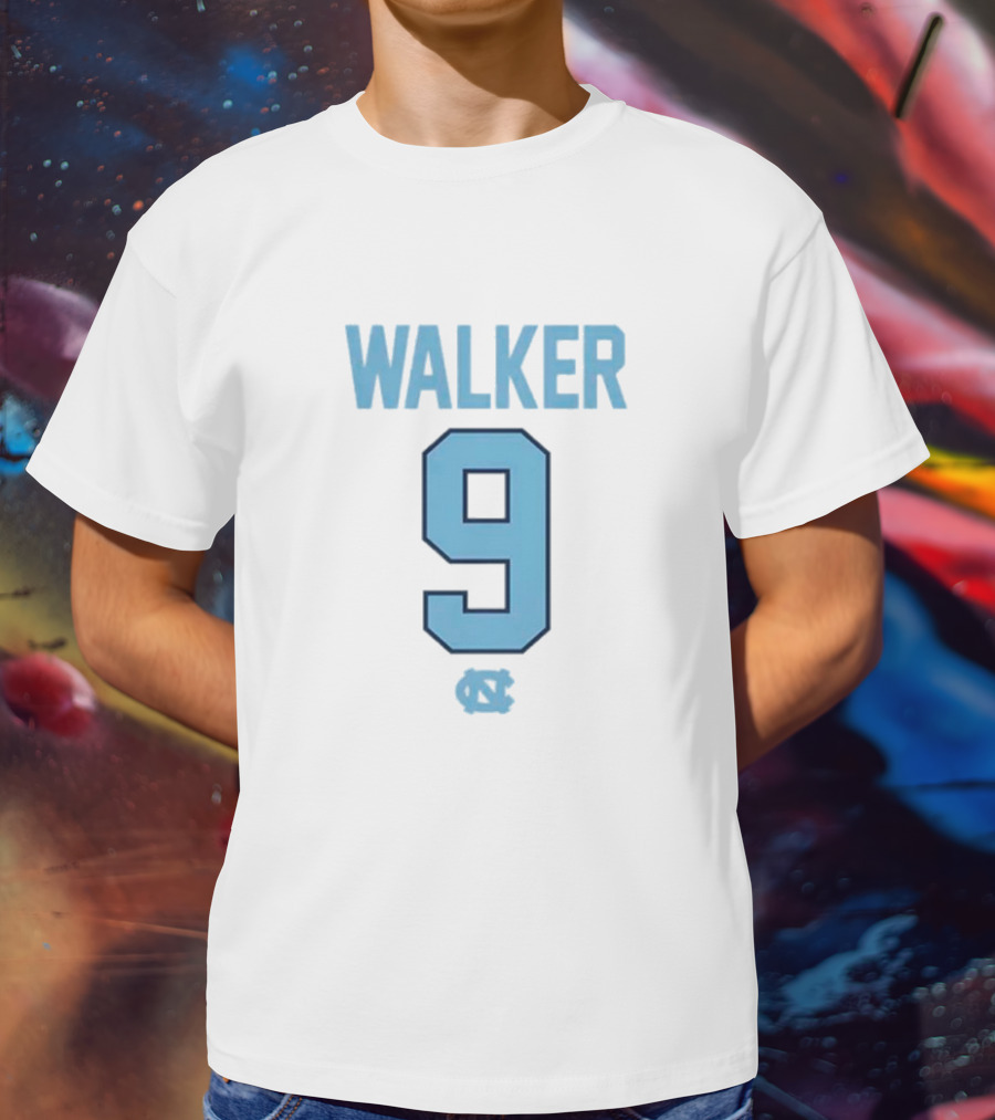 Walker 9 North Carolina Tar Heels Jersey Number T-Shirt