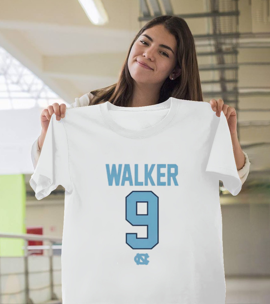 Walker 9 North Carolina Tar Heels Jersey Number T-Shirt