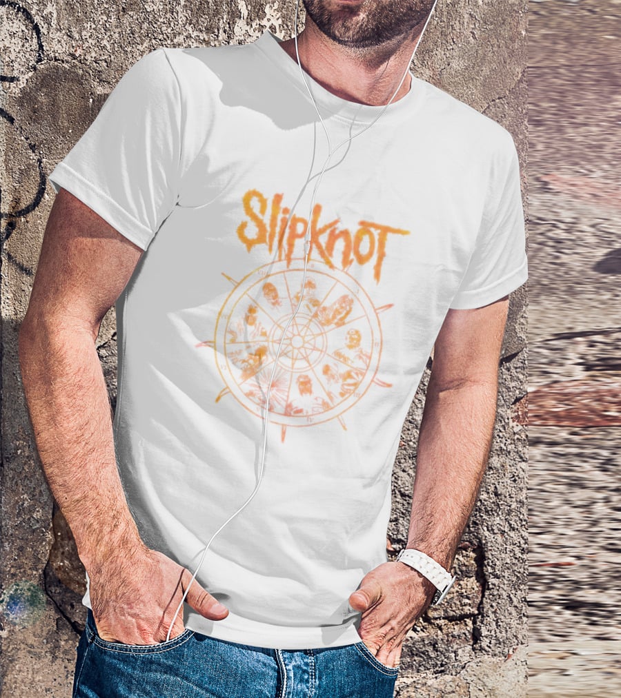 Slipknot Metal Band Music Rock Symbol With Zodiac Circle And Masks T-Shirt