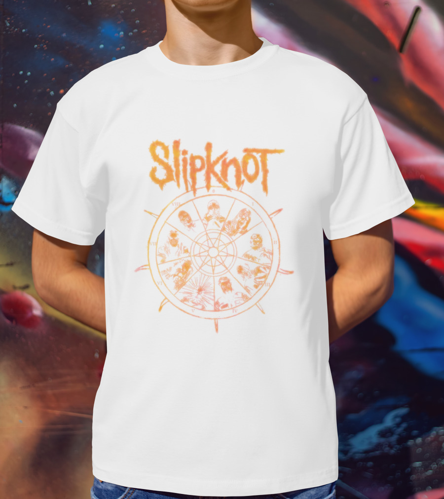 Slipknot Metal Band Music Rock Symbol With Zodiac Circle And Masks T-Shirt