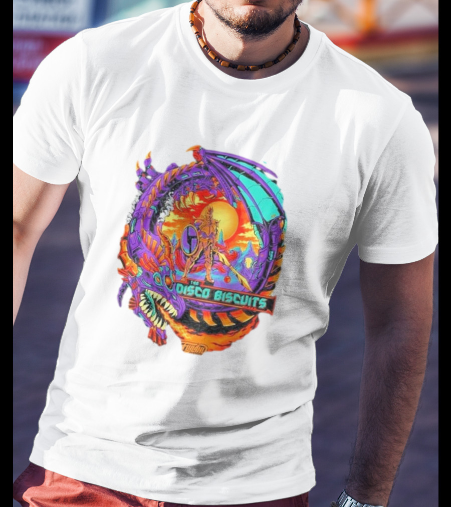 The Disco Biscuits Flyland Neon Dragon Knight Adventure T-Shirt