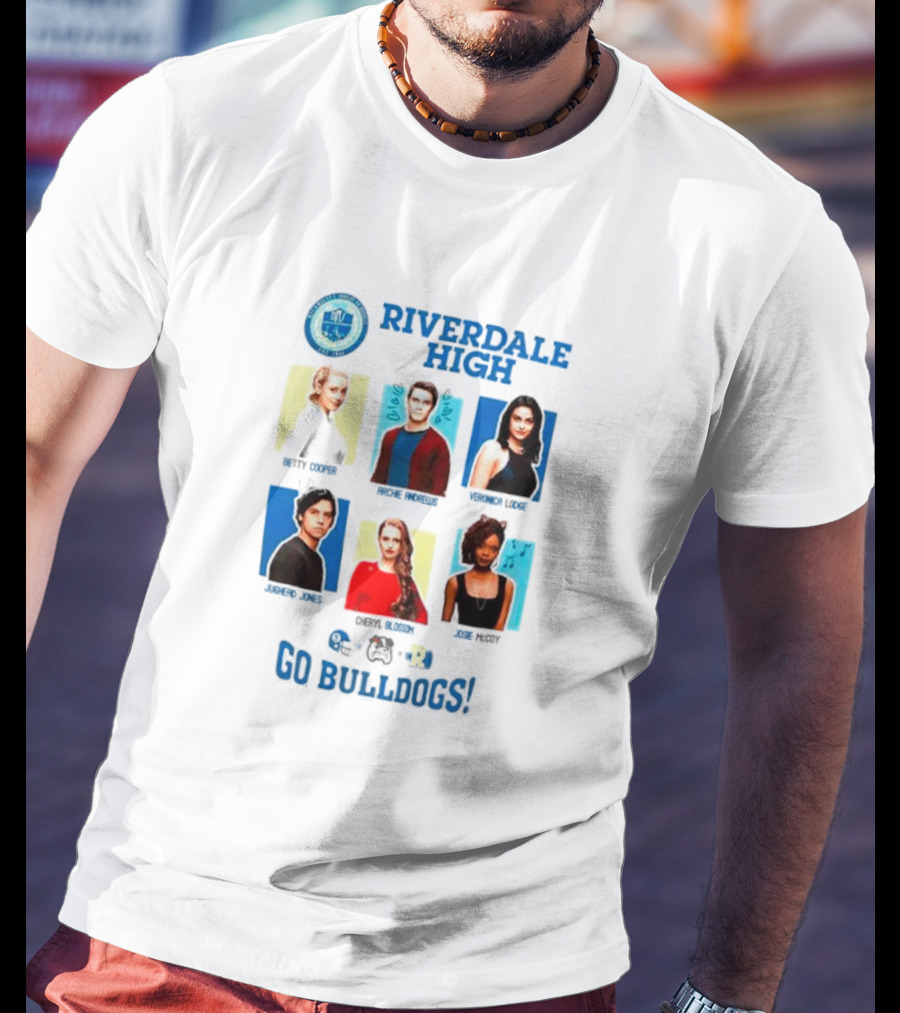 Riverdale High Yearbook Photos Archie Betty Veronica Jughead Cheryl Josie Go Bulldogs T-Shirt