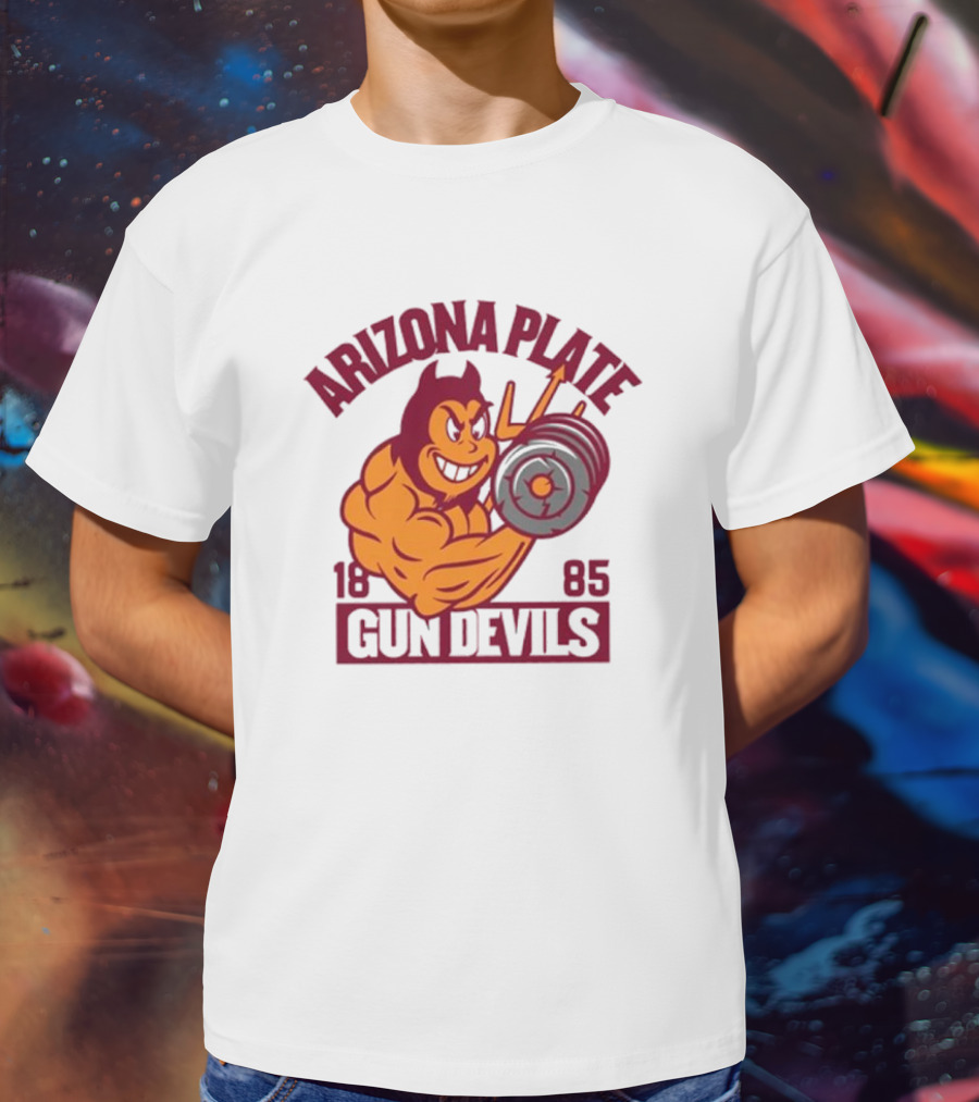 Arizona Plate 1885 Gun Devils Weightlifting Demon T-Shirt