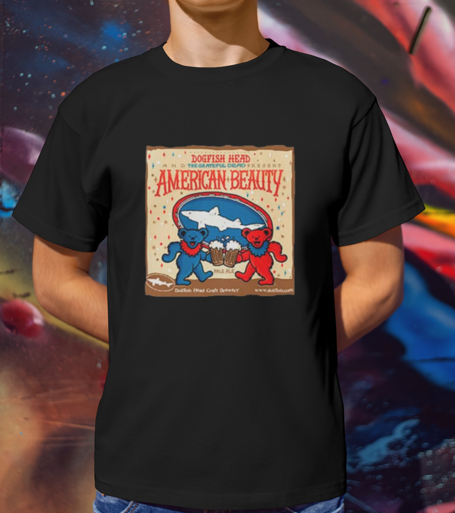 Dogfish Head The Grateful Dead Present American Beauty Pale Ale Dancing Bears Dogfish Head Craft Brewery T-Shirt