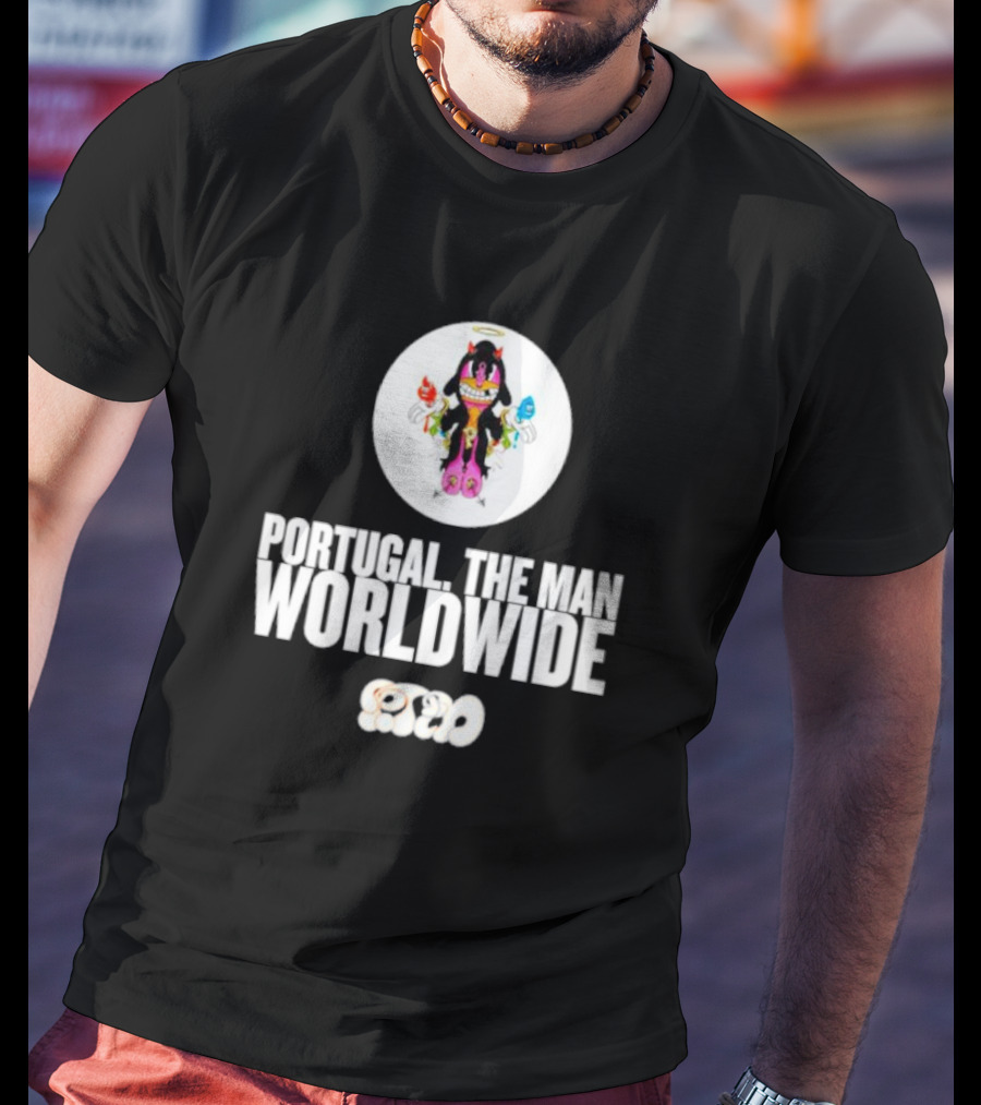 PORTUGAL. THE MAN WORLDWIDE CHARACTER WITH COLORFUL HANDS AND HALO T-Shirt