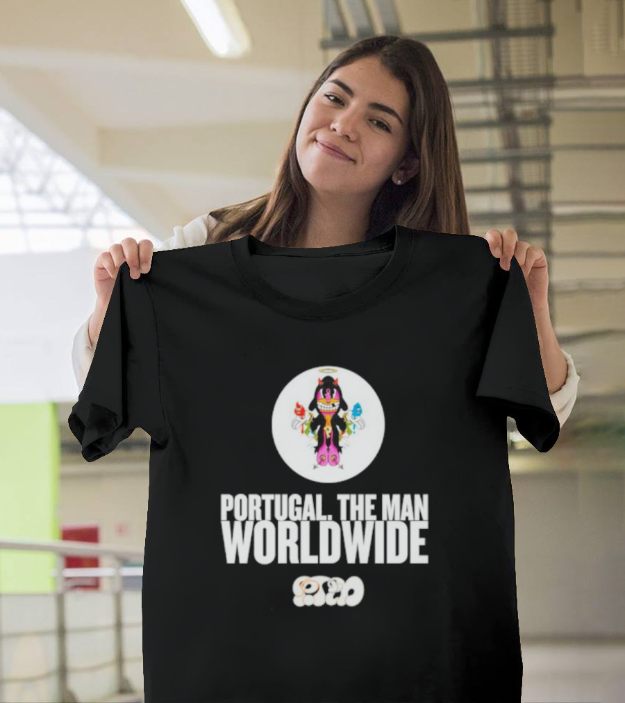 PORTUGAL. THE MAN WORLDWIDE CHARACTER WITH COLORFUL HANDS AND HALO T-Shirt