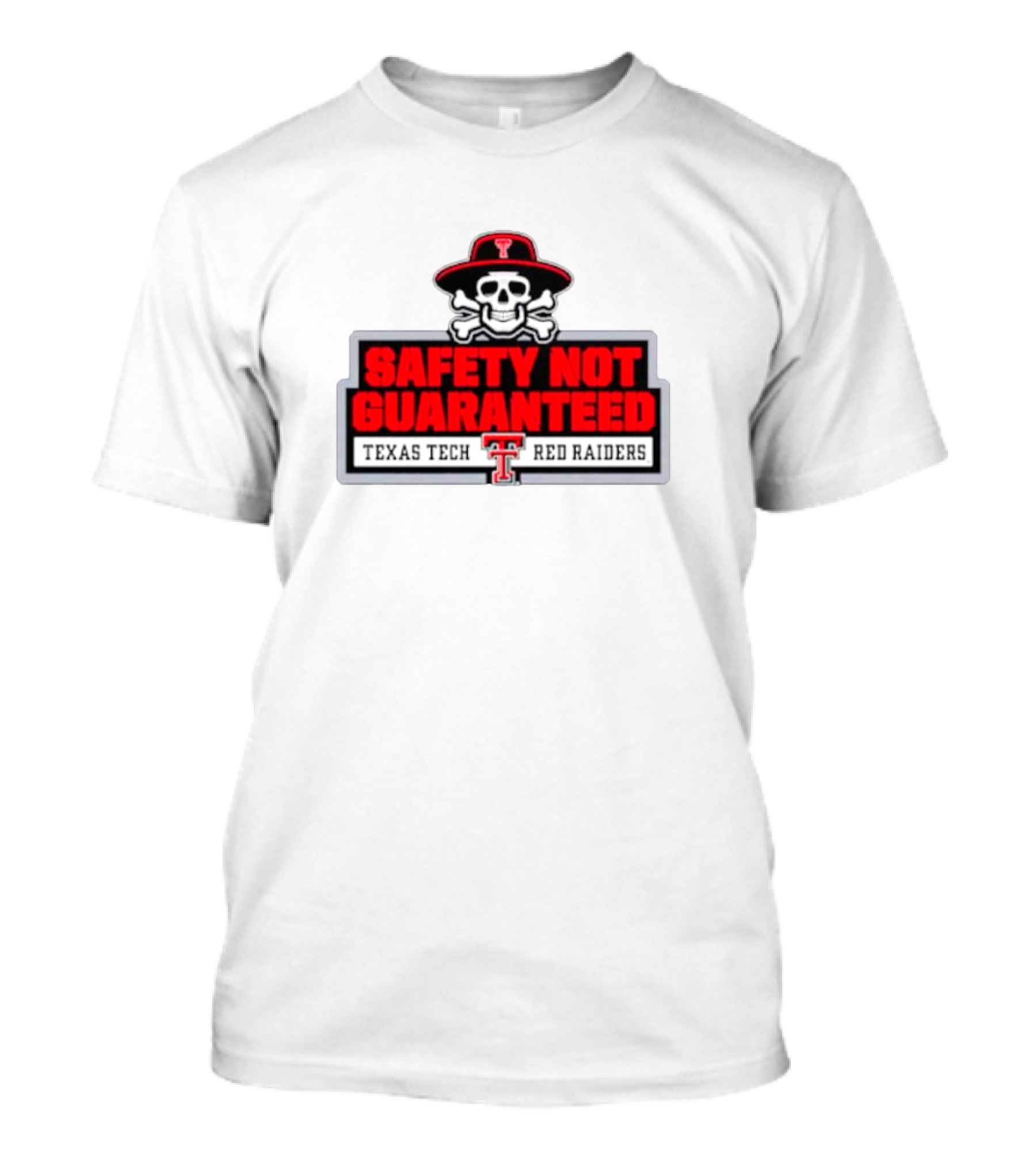 Safety Not Guaranteed Texas Tech Red Raiders Skull T-Shirt