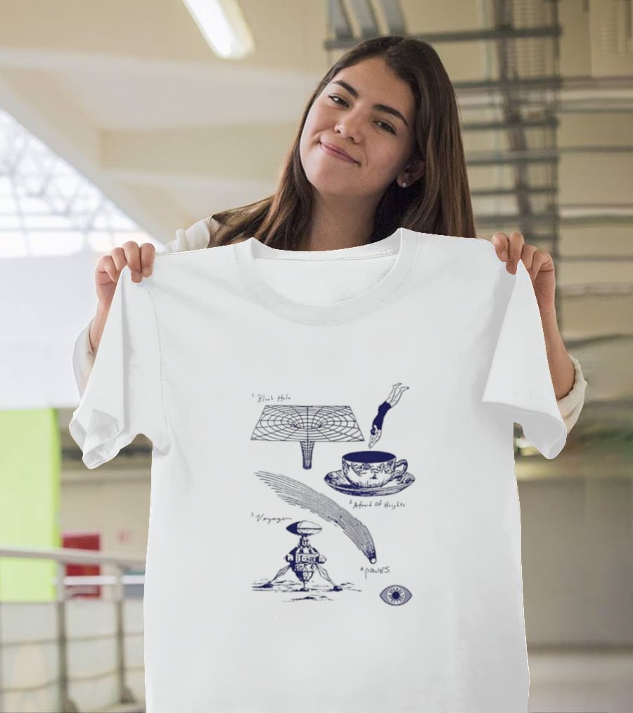 Black Hole Afraid Of Heights Voyage Powers Tea Cup Hand Drawing Eye T-Shirt