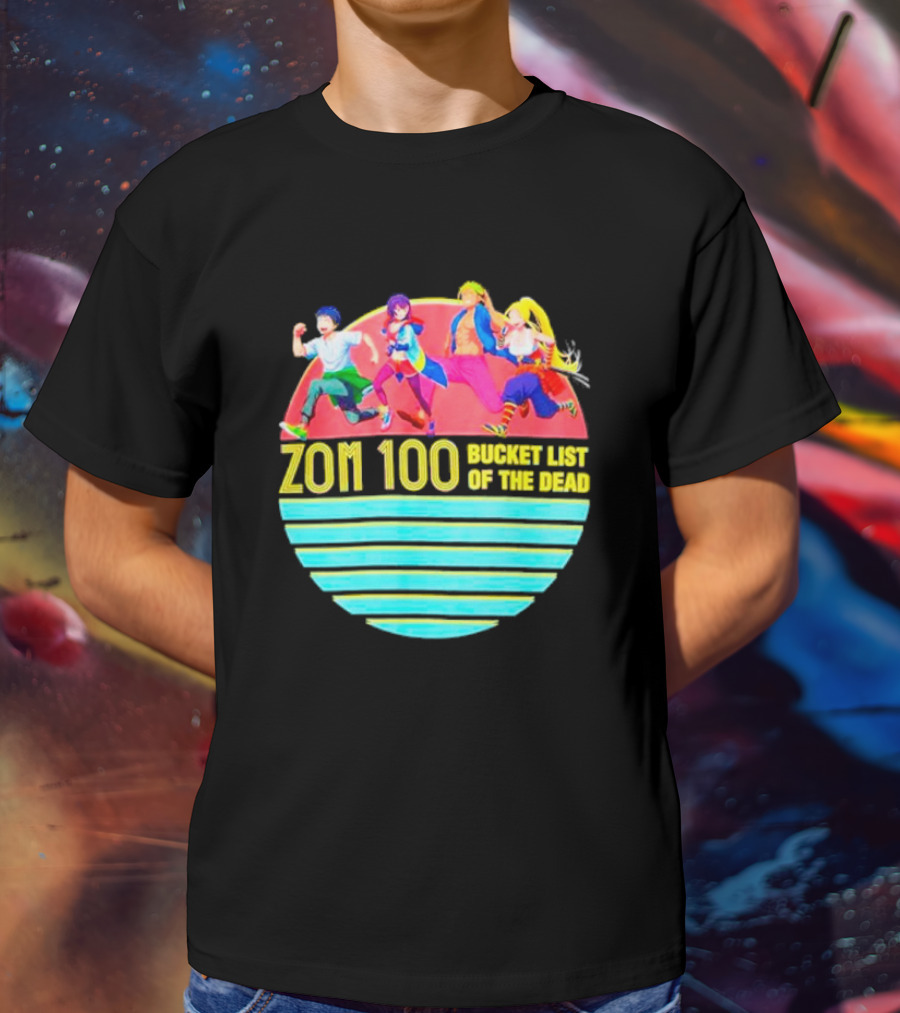 Zom 100 Bucket List Of The Dead Vintage Retro Character Circle T-Shirt