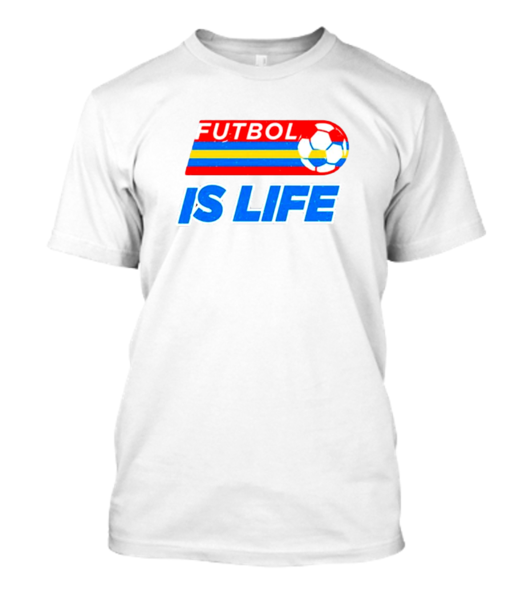 Futbol Is Life Retro Striped Soccer Ball T-Shirt
