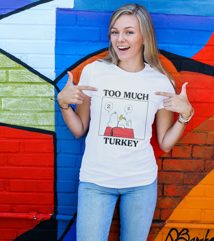 Peanuts Snoopy Woodstock Too Much Turkey ZZZ T-Shirt