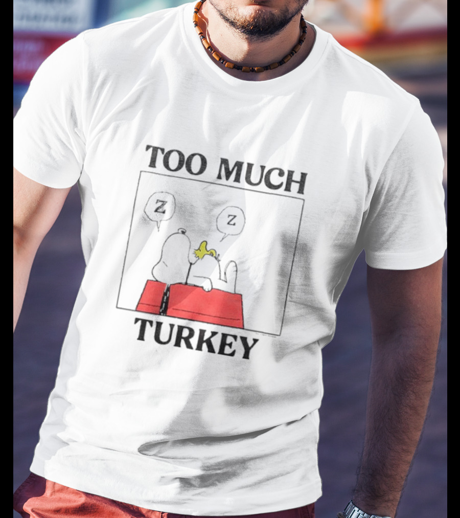 Peanuts Snoopy Woodstock Too Much Turkey ZZZ T-Shirt