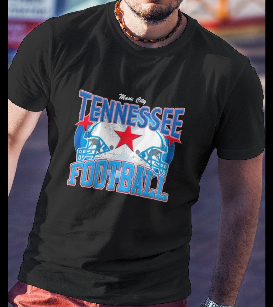 Music City Tennessee Football Helmets Star T-Shirt