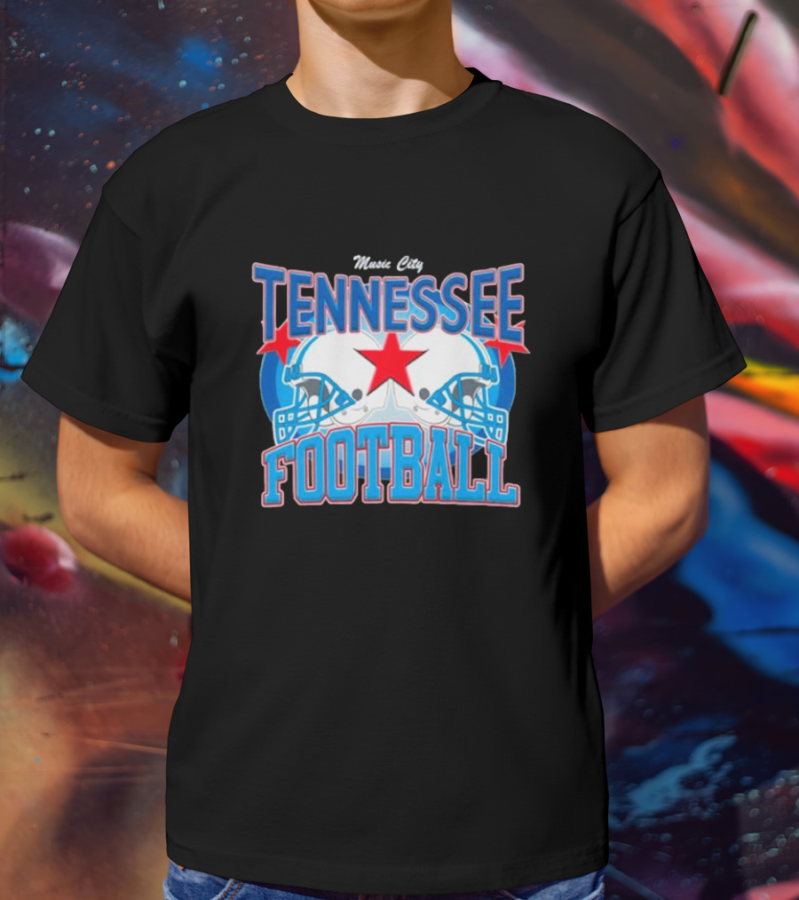 Music City Tennessee Football Helmets Star T-Shirt