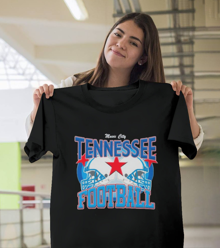 Music City Tennessee Football Helmets Star T-Shirt