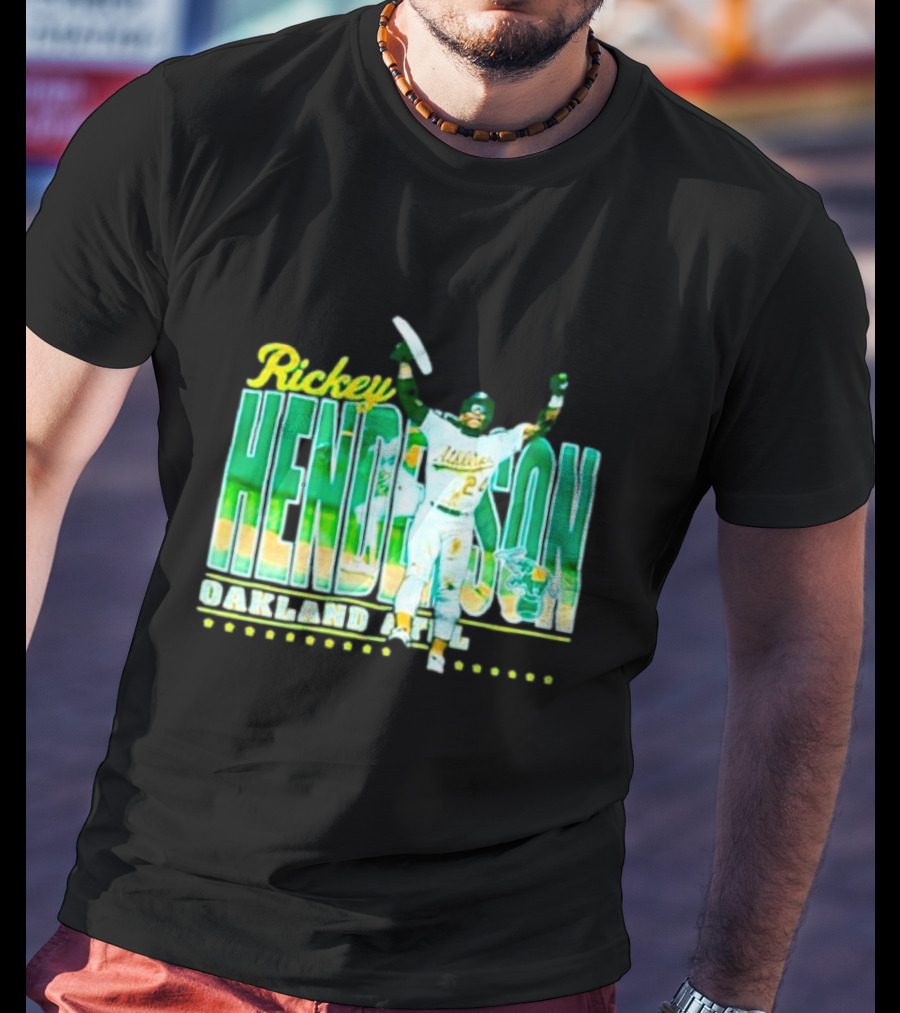 Rickey Henderson Oakland Athletics 24 Baseball Legend T-Shirt