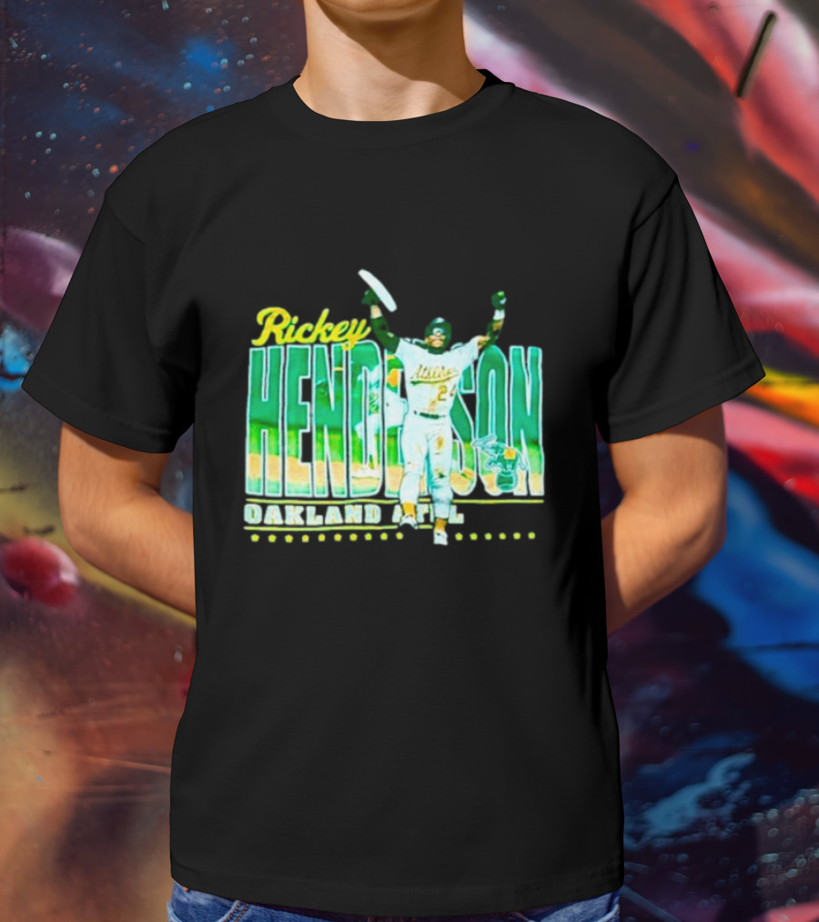 Rickey Henderson Oakland Athletics 24 Baseball Legend T-Shirt