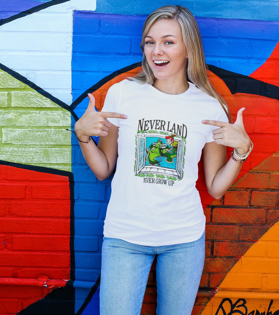 Neverland Never Grow Up Window Disney Peter Pan T-Shirt