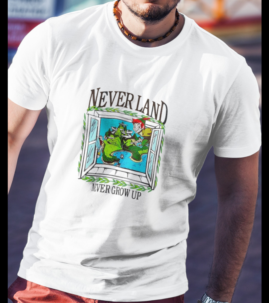 Neverland Never Grow Up Window Disney Peter Pan T-Shirt
