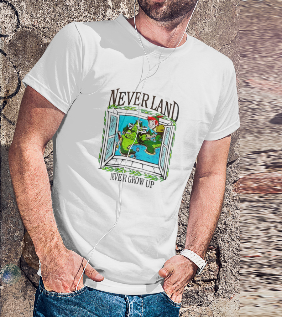 Neverland Never Grow Up Window Disney Peter Pan T-Shirt
