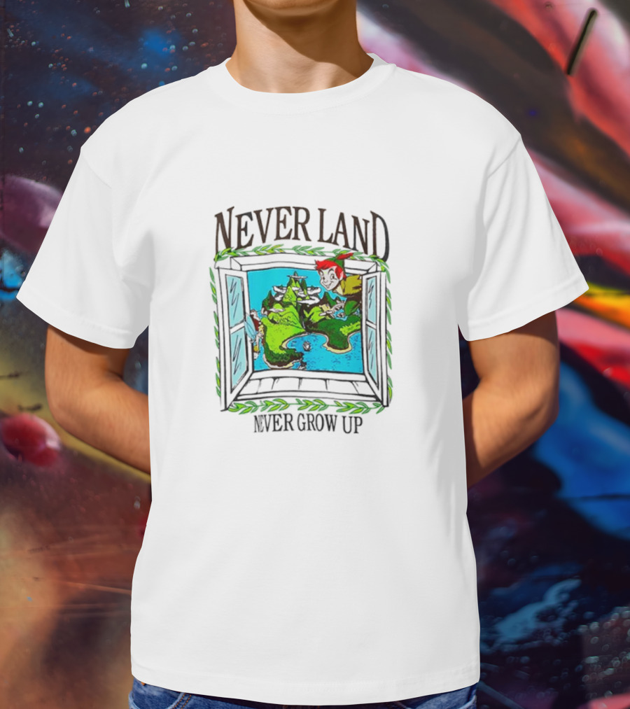 Neverland Never Grow Up Window Disney Peter Pan T-Shirt