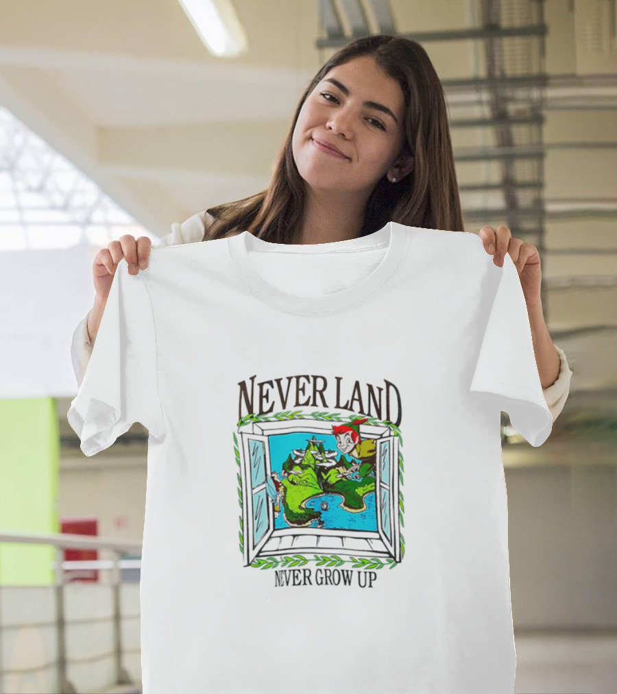Neverland Never Grow Up Window Disney Peter Pan T-Shirt