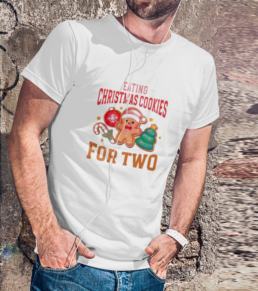 Eating Christmas Cookies For Two Gingerbread Tree Ornaments T-Shirt