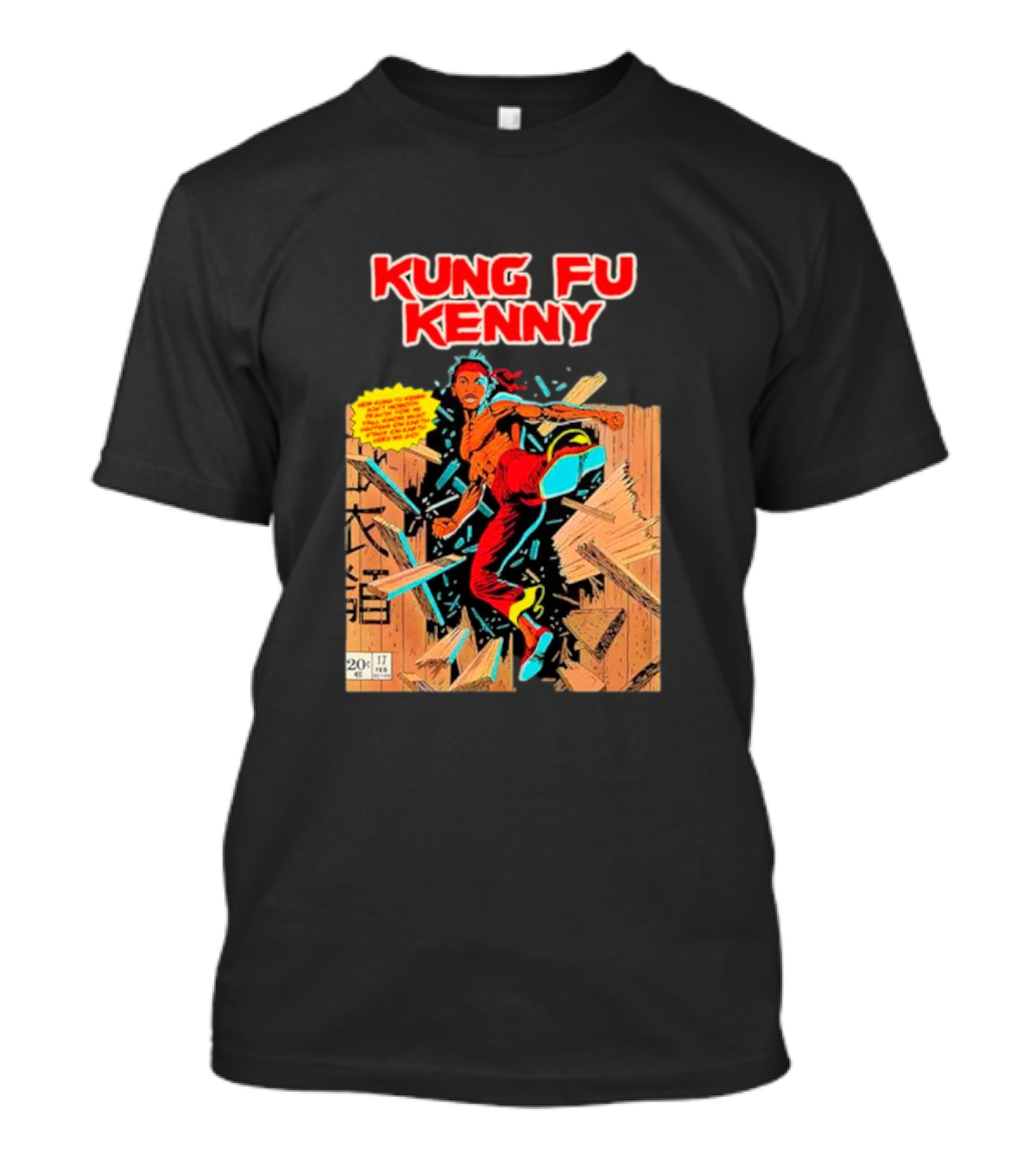 Kung Fu Kenny Comic Style Action Kick T-Shirt