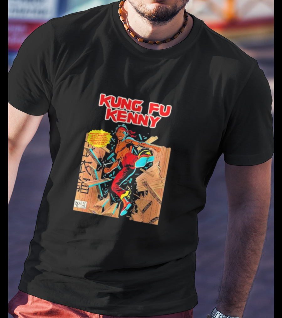 Kung Fu Kenny Comic Style Action Kick T-Shirt