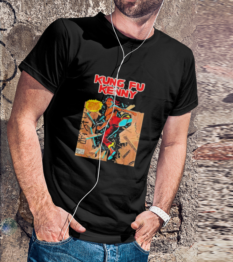 Kung Fu Kenny Comic Style Action Kick T-Shirt