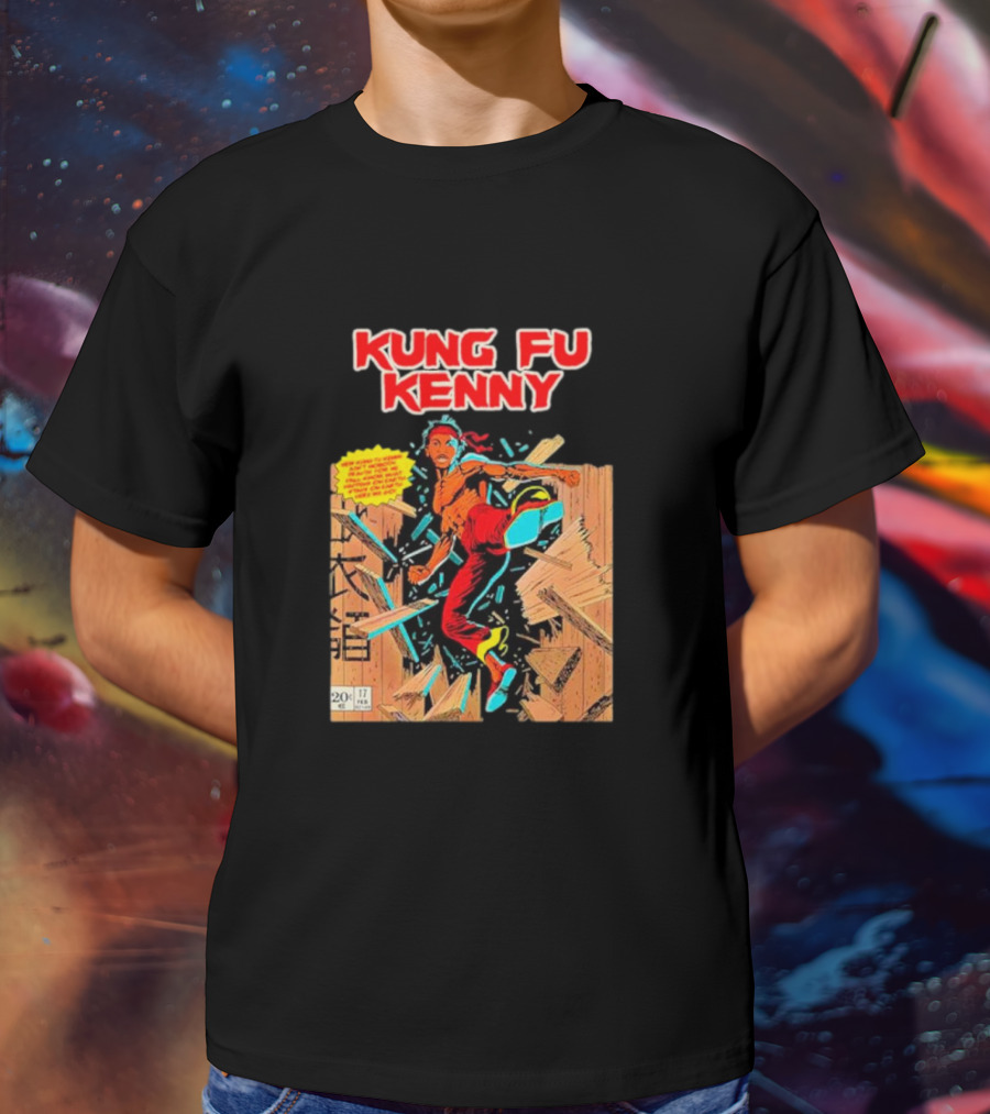 Kung Fu Kenny Comic Style Action Kick T-Shirt