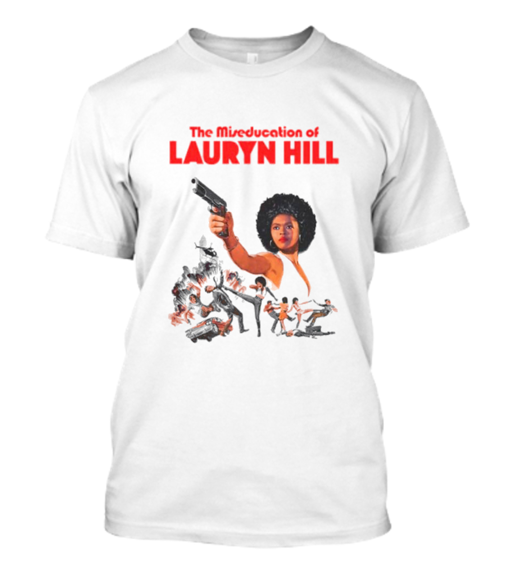 The Miseducation Of Lauryn Hill Vintage Blaxploitation-Inspired Art Gun Pose T-Shirt