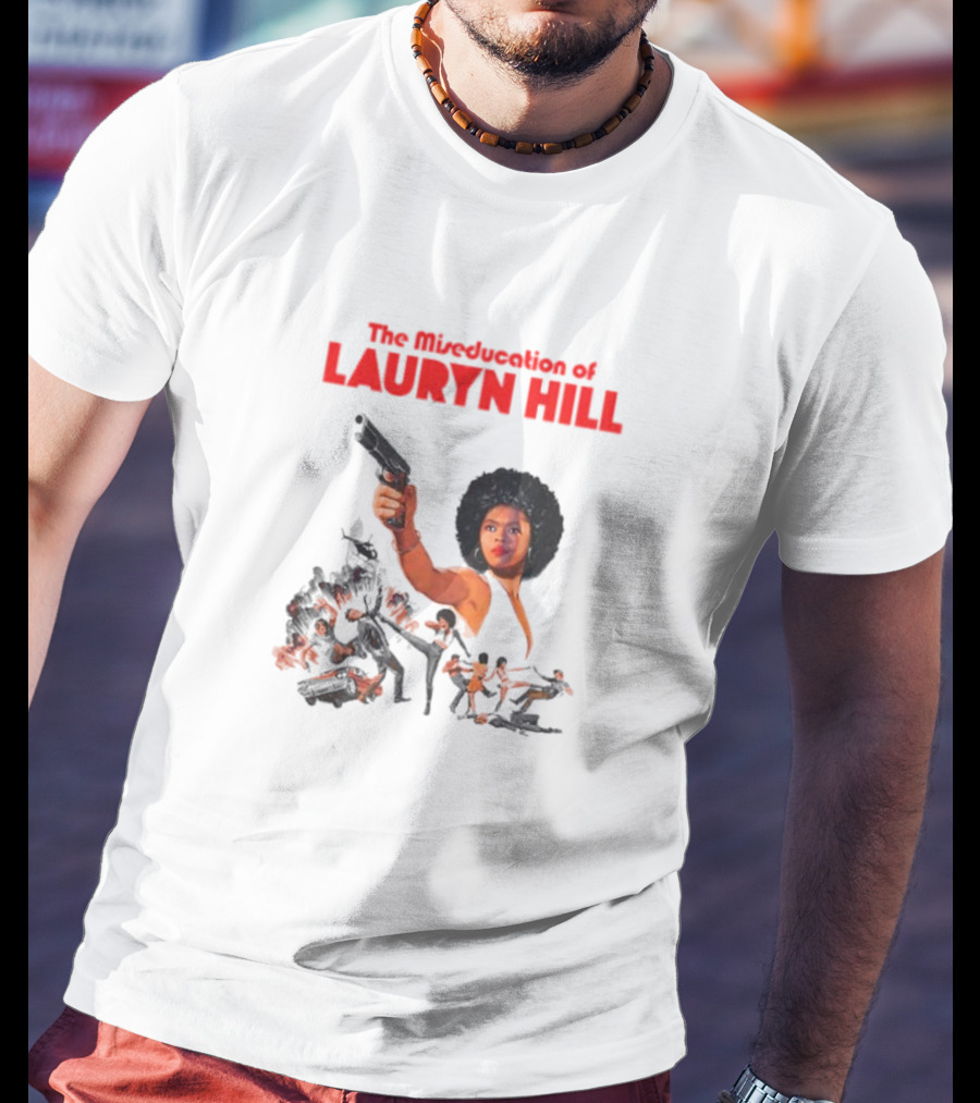 The Miseducation Of Lauryn Hill Vintage Blaxploitation-Inspired Art Gun Pose T-Shirt