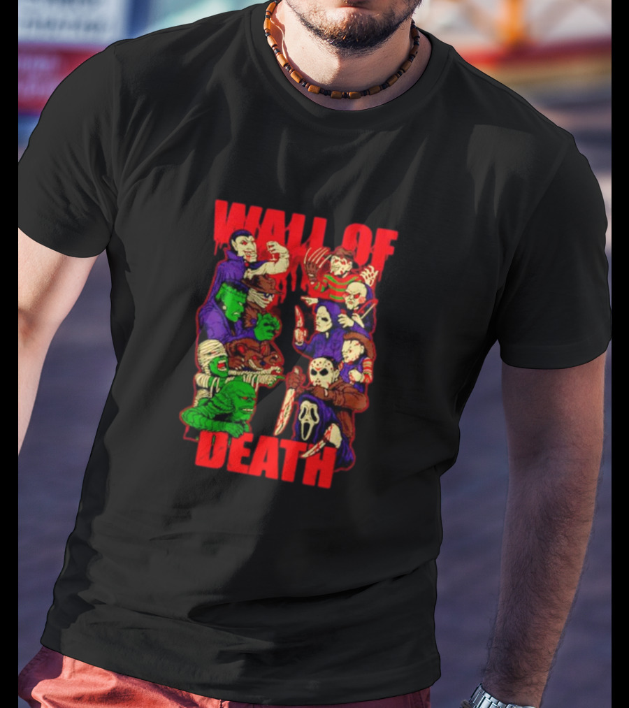 Wall Of Death Monster Horror Icons Collage T-Shirt
