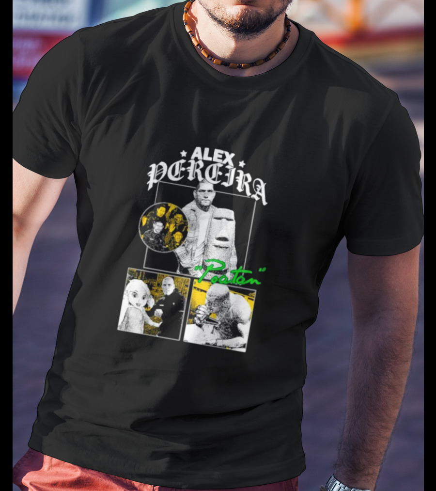 Alex Pereira Poatan Mixed Media Collage With Pop Culture And Meme Elements T-Shirt
