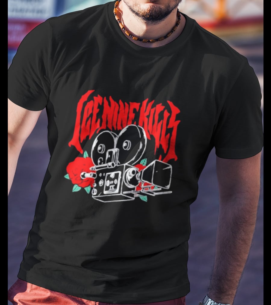 Ice Nine Kills Camera Roses Retro T-Shirt