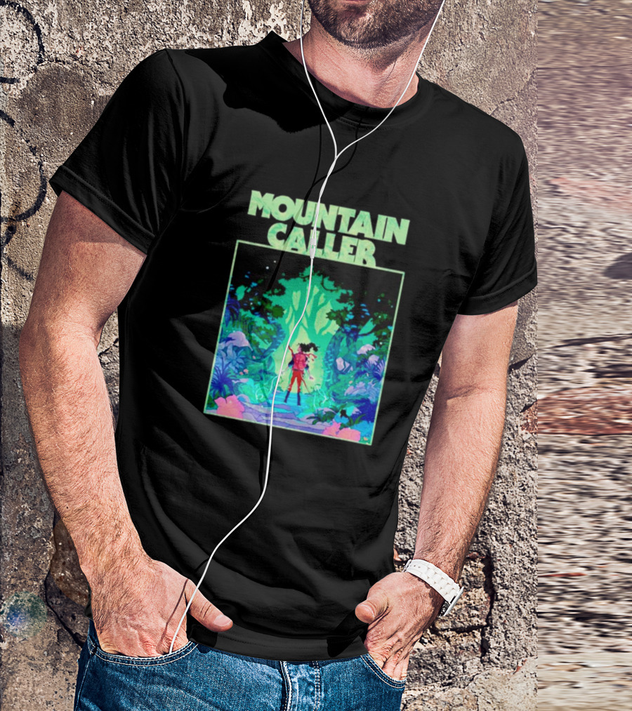 Mountain Caller Green Leaves Enchanted Forest Explorer T-Shirt