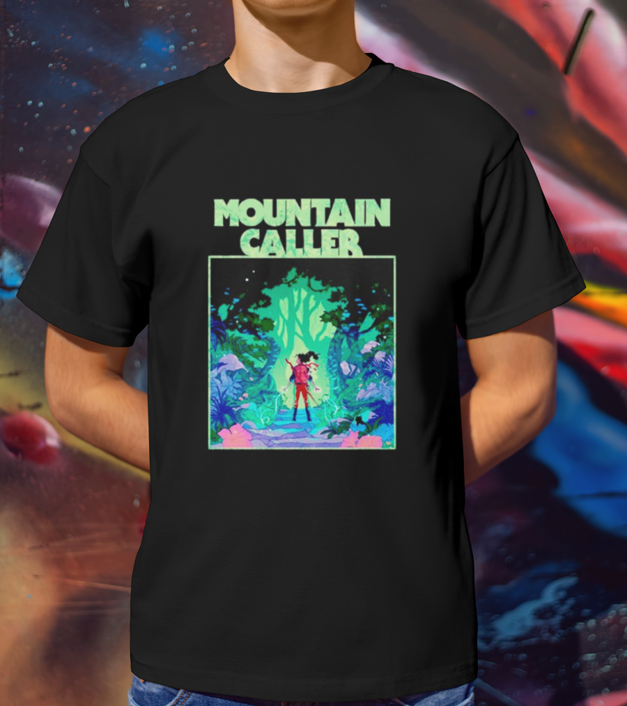 Mountain Caller Green Leaves Enchanted Forest Explorer T-Shirt