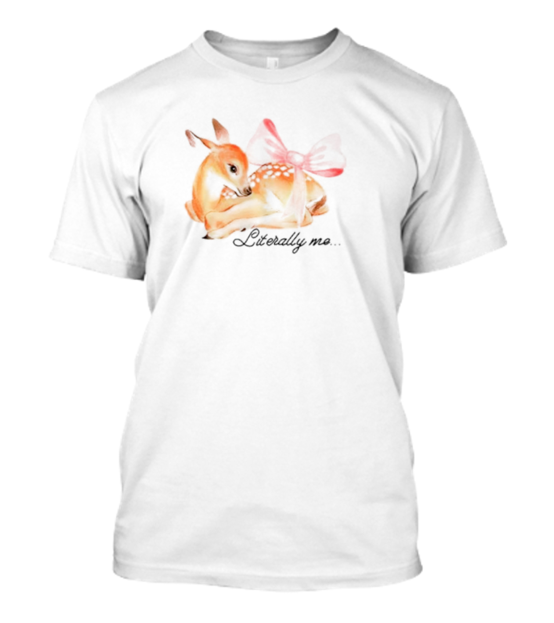 Coquette Fawn With Red Bow Literally Me T-Shirt